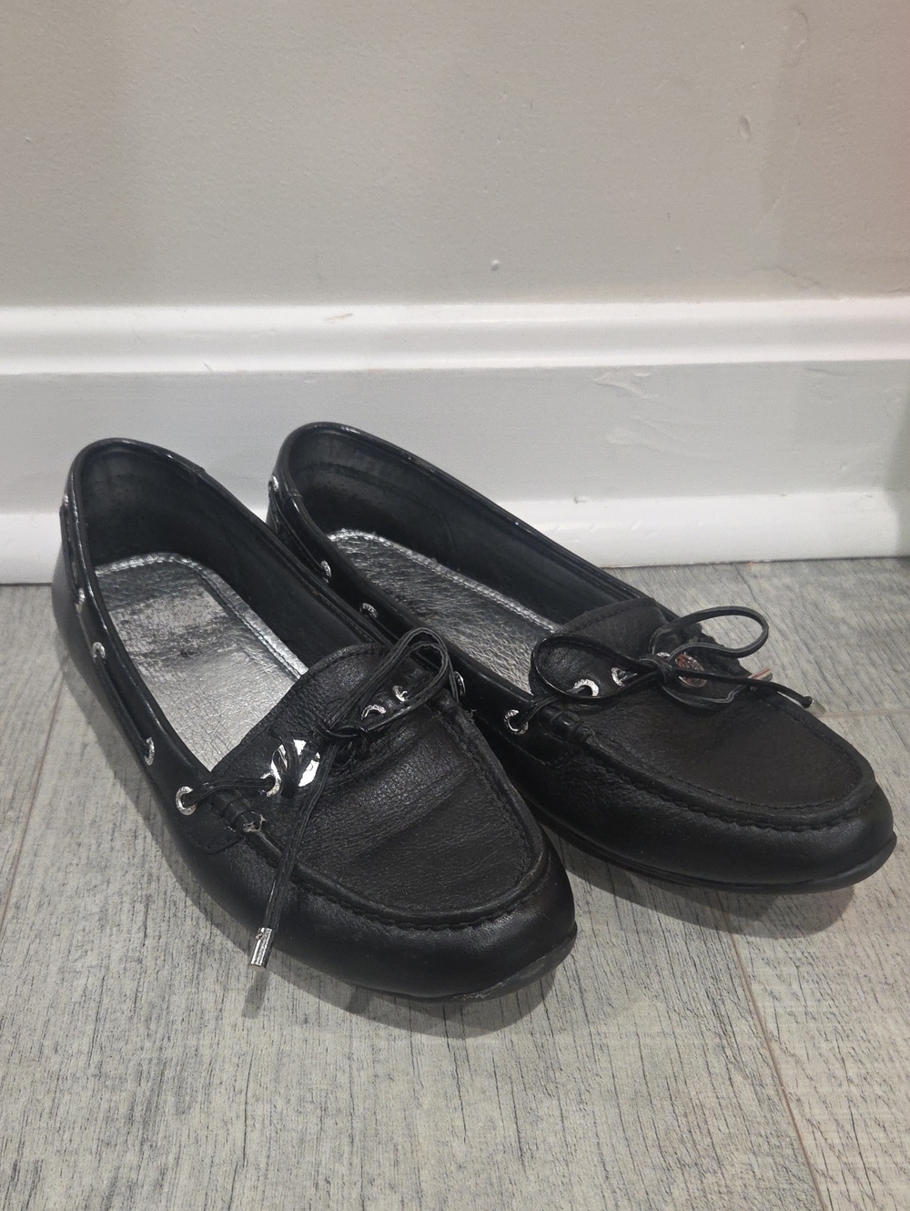 Sperry Women's Black Leather Moccasin Loafers